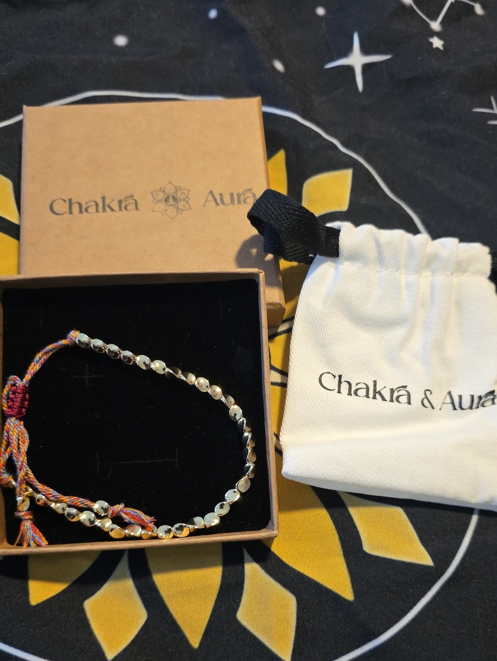 NIB Chakra & Aura Tibetan Copper Beads Bracelet NWT Brand New In Box With Bag